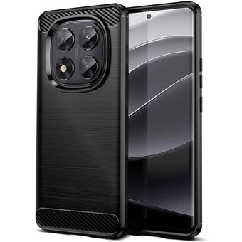 Capa de Gel TPU Tipo Carbono Preto Tumundosmartphone para Xiaomi Poco X7 5G - 1