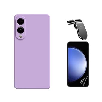 Kit Película Hydrogel Frente + Capa Silicone Líquido + Suporte L Phonecare para Samsung Galaxy S25 Edge | Roxo - 1