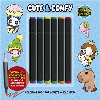 Cute & Comfy Coloring Book For Adults - Bold Easy - Special Edition - Livro De Colorir Adulto - 1