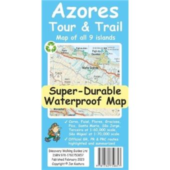 Azores Tour  Trail Superdurable Map 2Nd Edition - 1