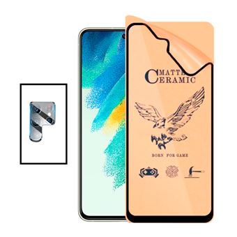 Kit Phonecare Vidro Temperado Ceramica Full Cover + Película Protectora para Câmara Traseira para Samsung Galaxy S22 Ultra 5G - Transparente/Preto - 1