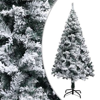 Árvore de Natal artificial vidaXL | com flocos de neve | 150 cm | PVC | verde - 1