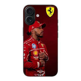 Capa Maniacase para Iphone 16 | Lewis Hamilton - Papel de parede oficial da Ferrari - 1