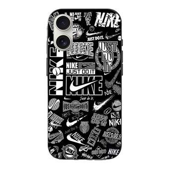 Capa Maniacase para Iphone 16 Plus Nike air logo Graffiti Preto e branco - 1