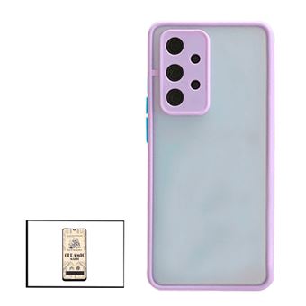 Kit G4M Capa Traseira Proteção Camara + Vidro Temperado Ceramica Full Cover para Samsung Galaxy A32 5G - Roxo - 1