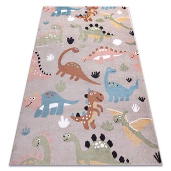 Tapete Infantil RugsX Fun Dino Dinossauros | Bege | 120X170 cm - 1