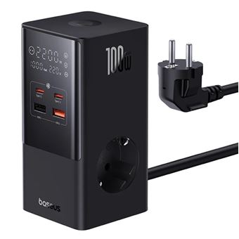 Carregador de Dispositivos Móveis Baseus PowerCombo Tower | Preto - 1