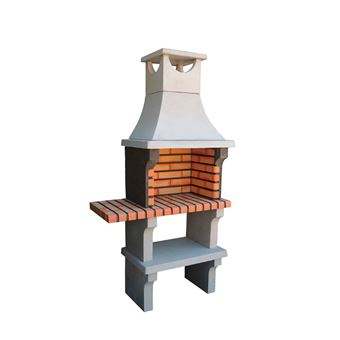 Churrasqueira com 1 prateleira ARTICIMENTOS BBQ X-ART | produzida em tijolo e cimento refratário | 98x50x193cm - 1