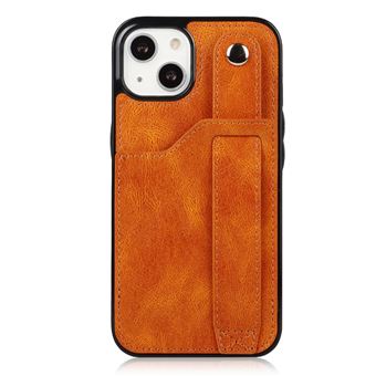 Capa e Tpu + Pu magunivers Função de Bloqueio Rfid com Muleta para Pulseira e Porta-Cartão Caqui para Iphone 13 Mini 5.4'' - 1