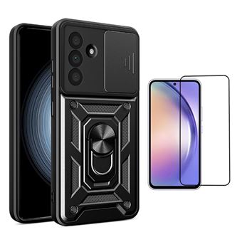 Kit Película de Vidro Temperado Gorilasglass + Capa de Proteção Militar Magnética Janela GIFT4ME para Samsung Galaxy A56 | Preto - 1