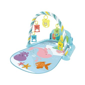 Tapete de Atividades Musicais para Bebés LPM | Piano de Brincar com Brinquedos Removíveis – Oceano/Azul - 1