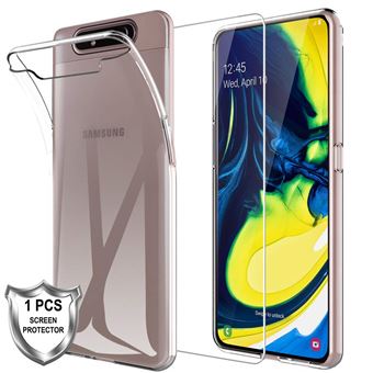 Capa Protetora de Fibra de Carbono e Película Ecrã de Vidro Temperado Advansia para Samsung Galaxy A80 / A90 - 1