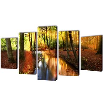 Quadro Políptico vidaXL impressão floresta 200 x 100 cm - 1