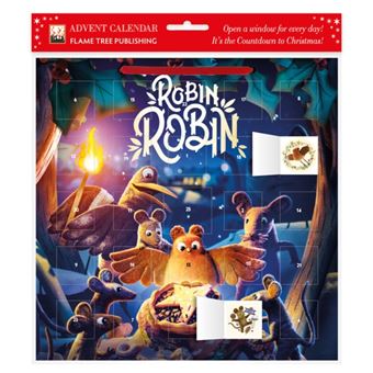 Aardman Robin Robin Advent Calendar With Stickers By Flame Tree Publishing - 1