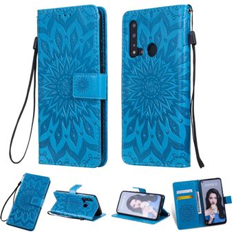Capa Magunivers PU Girassol com Apoio Azul para Huawei P20 Lite 2019/Nova 5I