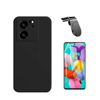 Kit Película Hydrogel Full Cover Frente + Capa Silicone Líquido + Suporte Magnético L Safe Driving Carro Phonecare para Xiaomi 13T - Preto - 1