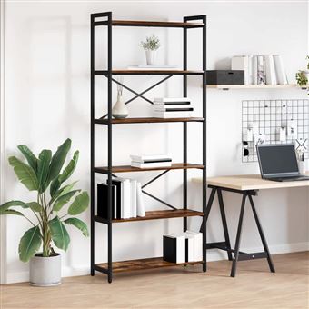 Estante vidaXL | Carvalho Defumado 80 x 30 x 189,5 cm | Madeira processada - 1