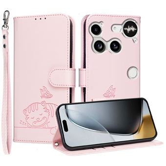 Capa FOXDOCK para Nothing Phone 3 | Flip | Bloqueio RFID | Fecho Magnético | Pele Sintética | Alça de Pulso Amovível | Rosa - 1