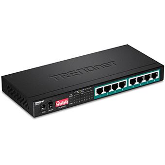 comutador de rede Trendnet TPE-LG80 Não-gerido Gigabit Ethernet (10/100/1000) Preto Apoio Power over Ethernet (PoE)