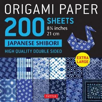 Origami Paper 200 Sheets Japanese Shibori 8 14 21 Cm Extra Large Tuttle Origami Paper Highquality Double Sided Origami Sheets Printed With   Instructions For 6 Projects Included - 1
