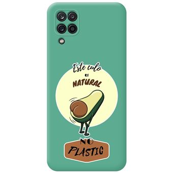 Capa Tumundosmartphone de silicone líquido verde para Samsung Galaxy A12 / M12 design Desenhos de bunda natural - 1