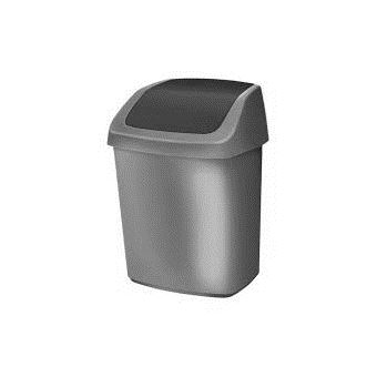 Cesto de Lixo Curver Swing-Top | Antracite, Prateado - 1