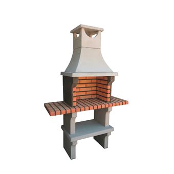 Churrasqueira com 2 prateleiras ARTICIMENTOS BBQ X-ART | produzida em tijolo e cimento refratário | 123x50x193cm - 1