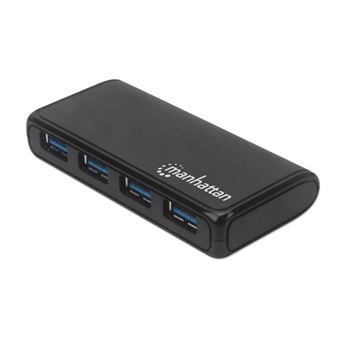 Hub de interface manhattan 164955 usb 3.2 gen 1 (3.1 gen 1) micro-b 500 mbit/s preto