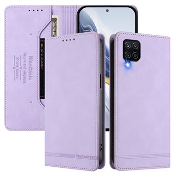 Capa FOXDOCK Tipo Carteira Flip para Samsung Galaxy A12/M12 com Bloqueio RFID | Fecho Magnético | Pele PU  | Roxo - 1
