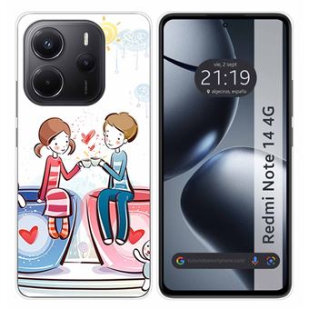 Capa TUMUNDOSMARTPHONE de silicone para Xiaomi Redmi Note 14 4G Coffee Desenhos design - 1