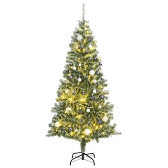 Árvore Natal artificial vidaXL com 300 luzes LED e bolas e Neve | 180 cm - 1