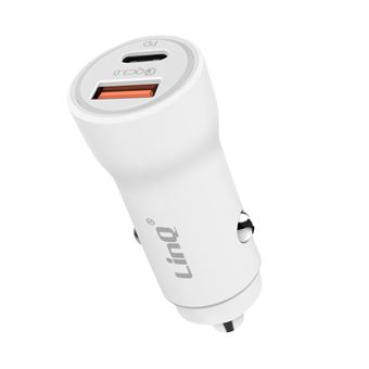 Carregador de Carro LinQ | 36W | Duas saídas USB + USB-C | Branca - 1