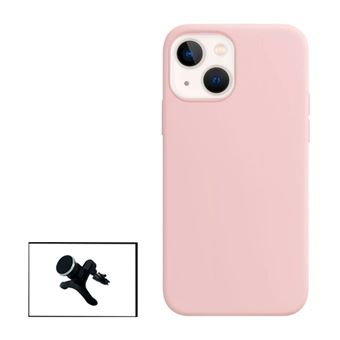 Kit Suporte Magnético Reforçado de Carro + Capa Silicone Líquido Phonecare para iPhone 13 Mini - Rosa - 1