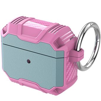 Capa e TPU à prova de choque com mosquetão, verde cinzento/rosa Magunivers para AirPods with Charging Case (2016)/(2019)/AirPods with Wireless Charging Case (2019) - 1