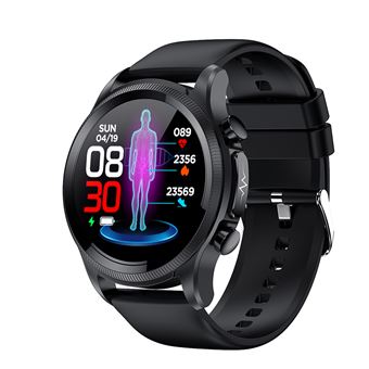 Smartwatch DAM E400 com Detecção de Glicemia |  Pressão Arterial e Monitor de O2 | ECG com Medição do Tórax - Preto - 1