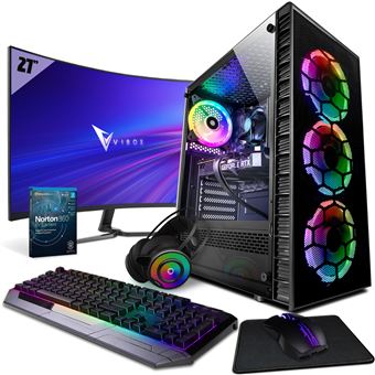 Computador Gaming Vibox X-26 - 27"" Pacote de monitores - Intel i9 13900KF Processador 5.8GHz - Nvidia RTX 3060 12GB - 32GB RAM - 1TB NVMe M.2 SSD - 600W PSU - Windows 11 - WiFi - 1
