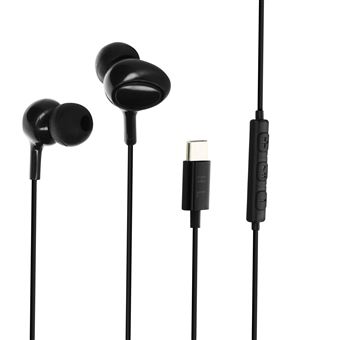 Auriculares Avizar com Fio USB-C Qualidade de Som Estéreo, Controlo Remoto, Microfone - Preto - 1
