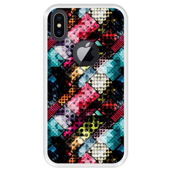 Capa Tpu Hapdey para Iphone X - Xs | Design Teste Padrão Geométrico Multicolorido - Transparente
