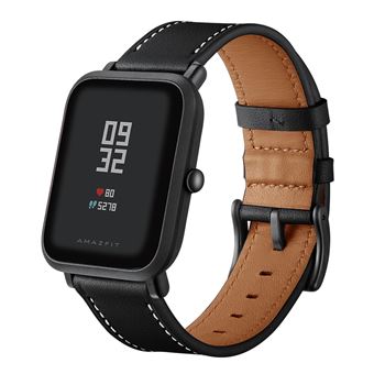 Pulseira de Couro Genuíno Magunivers | 20mm | Preto | para Huami Amazfit Bip - 1