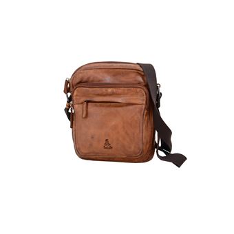 Bolsa Cruzar em Pele DAKAR - Camel - 1