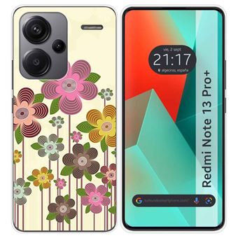 Capa Tumundosmartphone de silicone para Xiaomi Redmi Note 13 Pro+ Plus 5G design desenhos de primavera em flor - 1