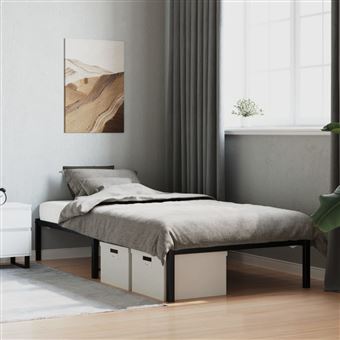 Estrutura de cama vidaXL | 100x190 cm | metal preto - 1