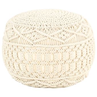 Pufe vidaXL artesanal macramé 45x30 cm algodão - 1