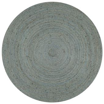 Tapete Artesanal vidaXL em Juta Redondo 120 cm Verde Azeitona - 1