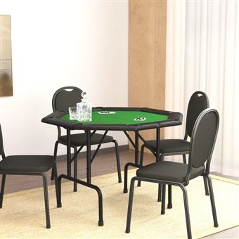 Mesa de póquer vidaXL | dobrável 8 jogadores 108x108x75 cm | verde - 1
