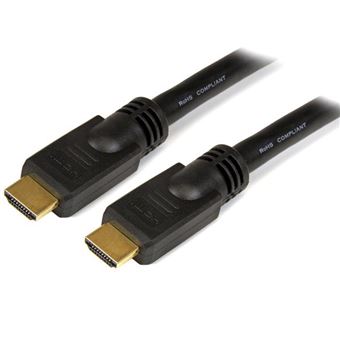 Cabo Hdmi StarTech.com Cabo HDMI de alta velocidade M/M - 4K @ 30Hz - nenhum amplificador de sinal necessário - 15 m | Preto - 1