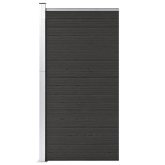 Painel de cerca vidaXL | 95x186 cm | WPC preto - 1