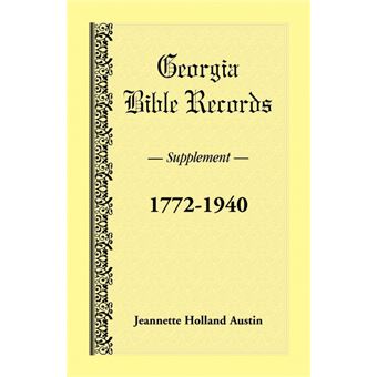 Georgia Bible Records, Supplement, - 1