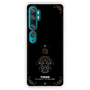 Capa Hapdey para Xiaomi Mi Note 10 - Note 10 Pro - CC9 Pro | Silicone Flexível em TPU | Design Zodíaco Virgem - Transparente