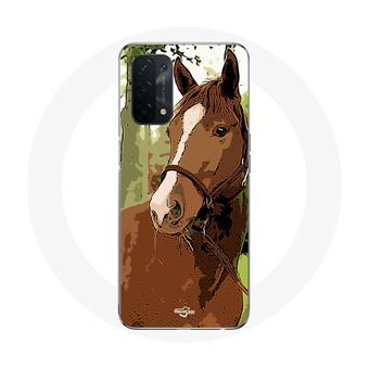 Capa Maniacase para Oppo A54 5G Quarto de Milha Castanho Raça de Cavalo - 1
